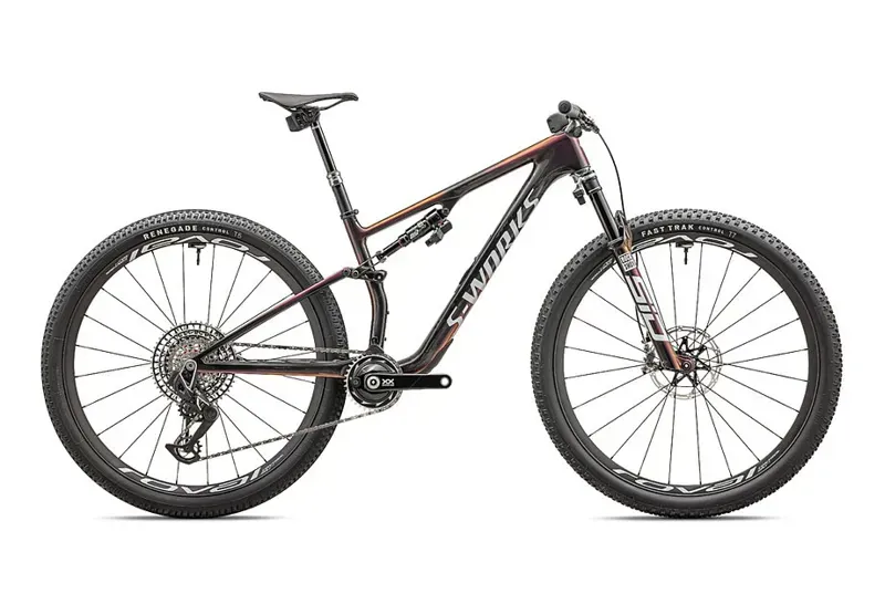 Specialized S-Works Epic 8 XC Mountain Bike in Carbon/Metallic Vivid Pink/Viavi Magenta Gold/Metallic Midnight Shadow/White