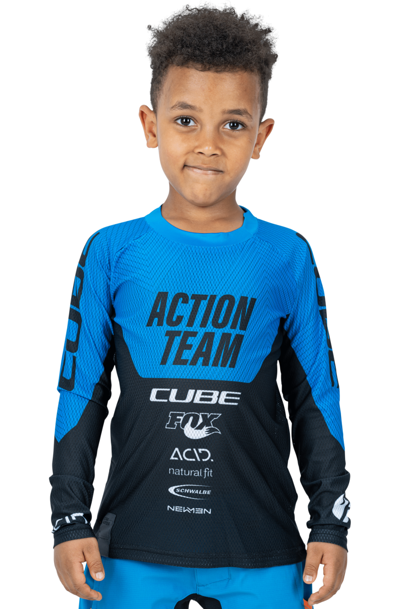 Cube Junior Jersey L/S X Actionteam Xl BLACK/BLUE xl (146/152)