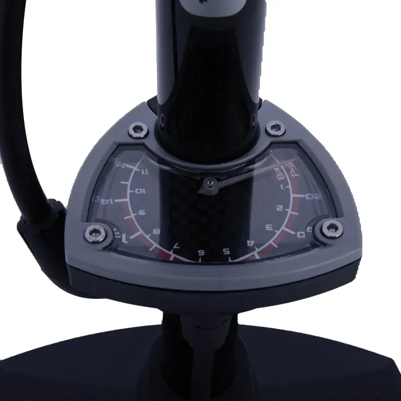 Oxford Airtrack Workshop Steel Floor Pump + Gauge in Black-1