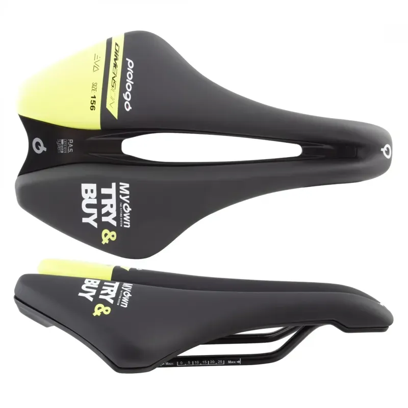 Prologo Dimension EVA PAS 156mm Steel Saddle in Black-Yellow