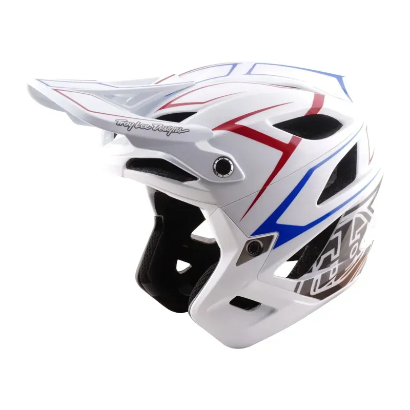 Troy Lee Designs Stage Pinstripe Helmet in White-6