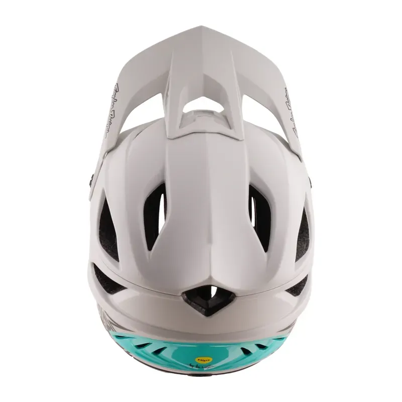 Troy Lee Designs Stage Drone Stunt Helmet in Pumice/Real Teal-7